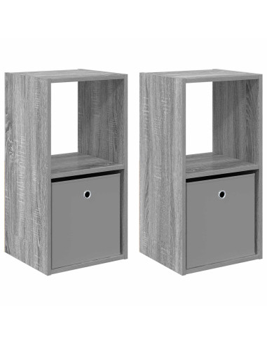 Comodino con cassetto 2 pcs Grigio Sonoma 35 x 32 x 68,5 cm
