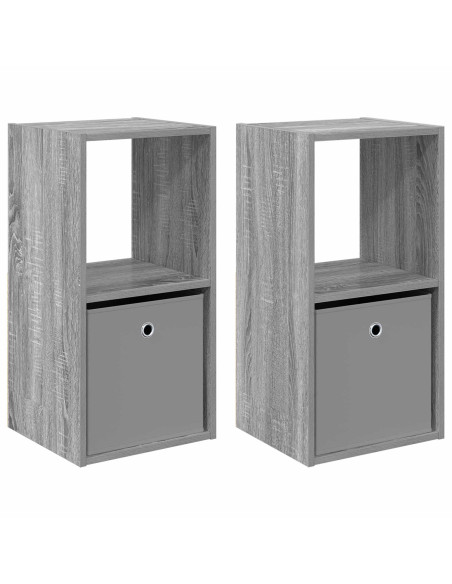 Comodino con cassetto 2 pcs Grigio Sonoma 35 x 32 x 68,5 cm