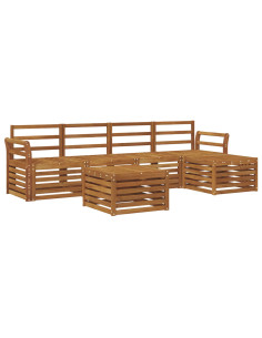 Set divani 6 pcs Naturale Legno di Acacia Massello 2