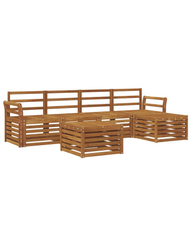 Set divani 6 pcs Naturale Legno di Acacia Massello