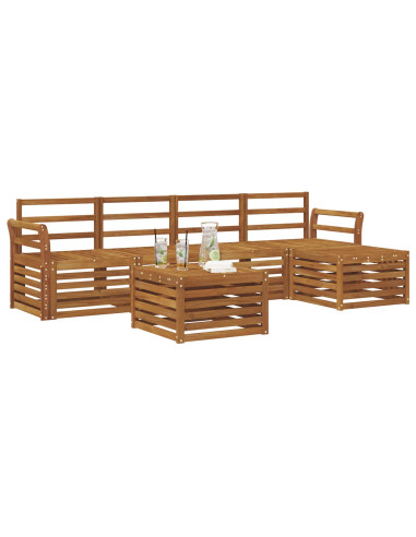 Set divani 6 pcs Naturale Legno di Acacia Massello