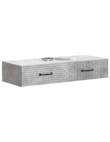 Tavolino da Parete Laterale Grigio Cemento 87,5 x 34,5 x 17 cm