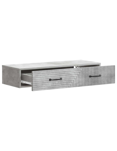 Tavolino da Parete Laterale Grigio Cemento 87,5 x 34,5 x 17 cm