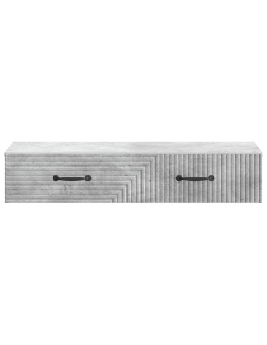 Tavolino da Parete Laterale Grigio Cemento 87,5 x 34,5 x 17 cm