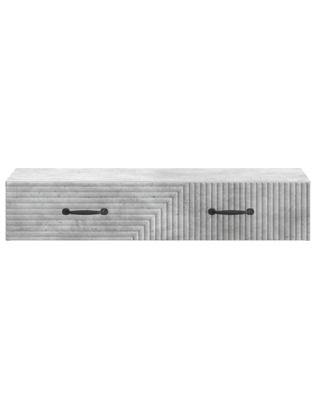 Tavolino da Parete Laterale Grigio Cemento 87,5 x 34,5 x 17 cm