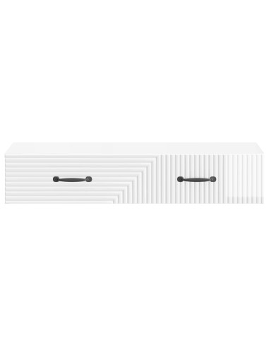 Tavolino da Parete Laterale Bianco Lucido 87,5 x 34,5 x 17 cm