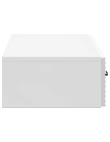 Tavolino da Parete Laterale Bianco Lucido 87,5 x 34,5 x 17 cm