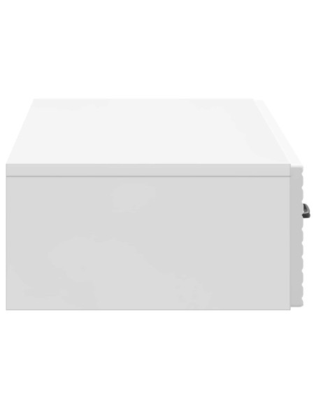 Tavolino da Parete Laterale Bianco Lucido 87,5 x 34,5 x 17 cm