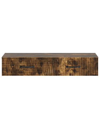 Tavolino da Parete Laterale Rovere Fumo 87,5 x 34,5 x 17 cm