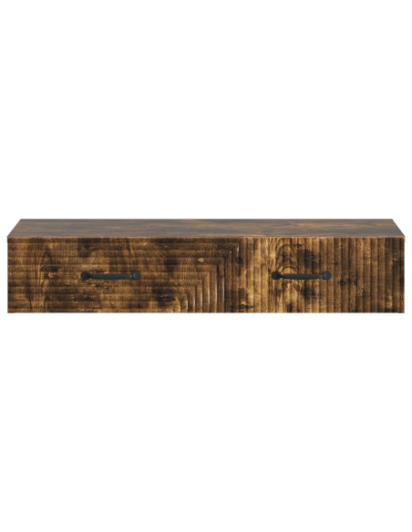 Tavolino da Parete Laterale Rovere Fumo 87,5 x 34,5 x 17 cm