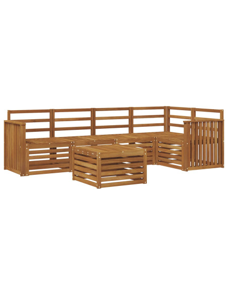 Set divani 6 pcs Naturale Legno di Acacia Massello
