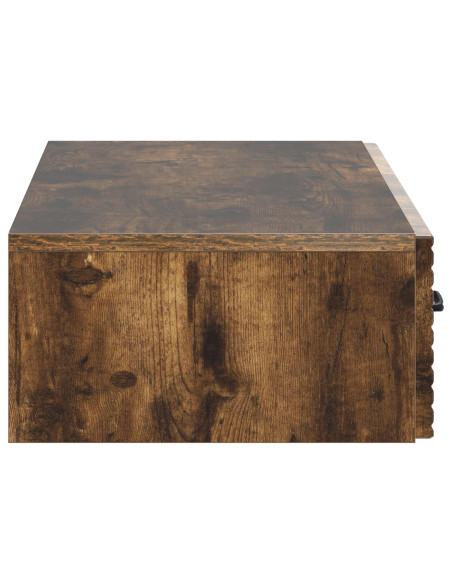Tavolino da Parete Laterale Rovere Fumo 87,5 x 34,5 x 17 cm