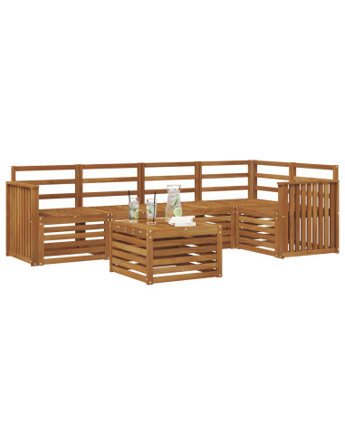 Set divani 6 pcs Naturale Legno di Acacia Massello