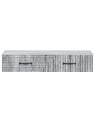 Tavolino da Parete Laterale Grigio Sonoma 87,5 x 34,5 x 17 cm