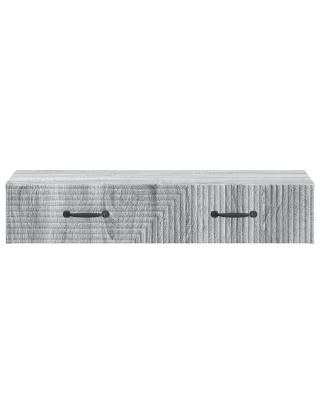 Tavolino da Parete Laterale Grigio Sonoma 87,5 x 34,5 x 17 cm