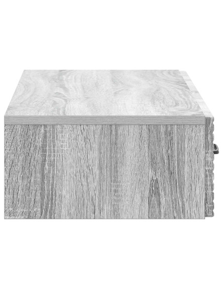 Tavolino da Parete Laterale Grigio Sonoma 87,5 x 34,5 x 17 cm