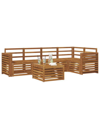 Set divani 6 pcs Naturale Legno di Acacia Massello
