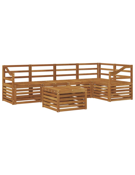 Set divani 6 pcs Naturale Legno di Acacia Massello