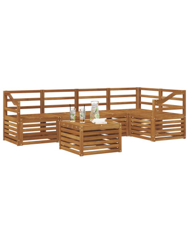Set divani 6 pcs Naturale Legno di Acacia Massello