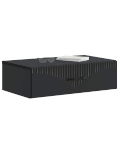 Tavolino da Parete Laterale Nero 59 x 34,5 x 17 cm 2
