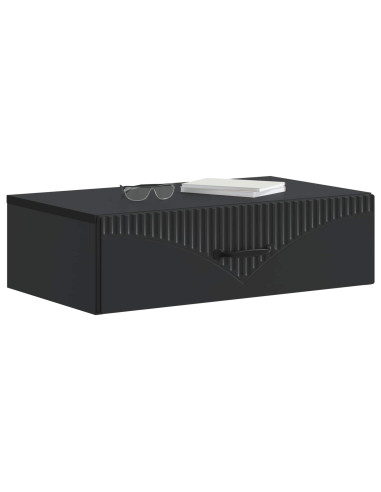 Tavolino da Parete Laterale Nero 59 x 34,5 x 17 cm
