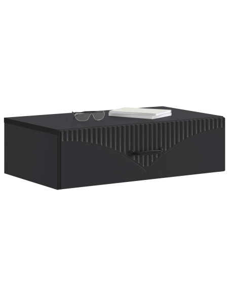 Tavolino da Parete Laterale Nero 59 x 34,5 x 17 cm