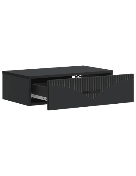 Tavolino da Parete Laterale Nero 59 x 34,5 x 17 cm