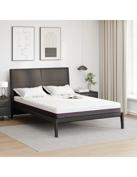 Materasso Bianco e Grigio 140 x 190 cm Tessuto Jacquard