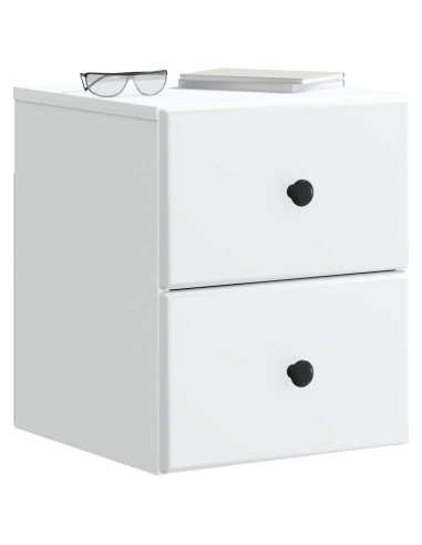 Mobiletto da notte a muro 2 pcs Bianco 34,5 x 33 x 40 cm