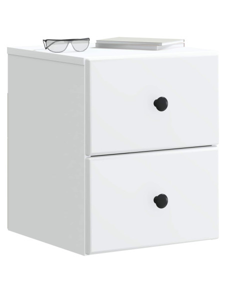 Mobiletto da notte a muro 2 pcs Bianco 34,5 x 33 x 40 cm