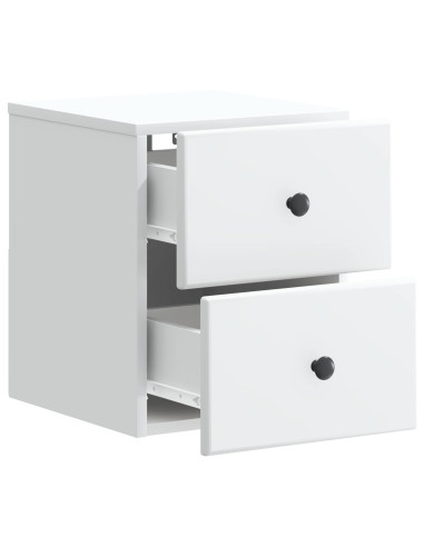 Mobiletto da notte a muro 2 pcs Bianco 34,5 x 33 x 40 cm