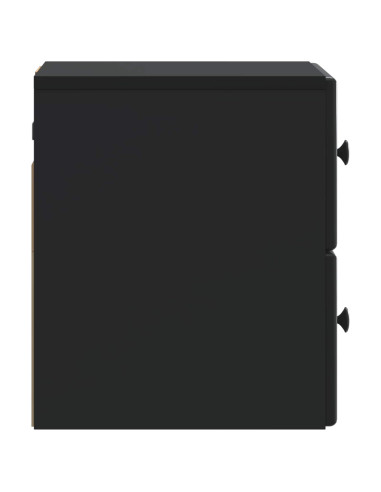 Mobiletto da notte a muro con cassetto Nero 34,5 x 33 x 40 cm