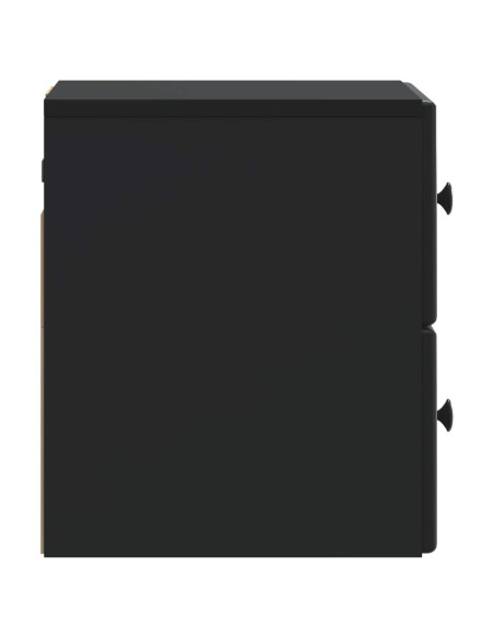 Mobiletto da notte a muro con cassetto Nero 34,5 x 33 x 40 cm