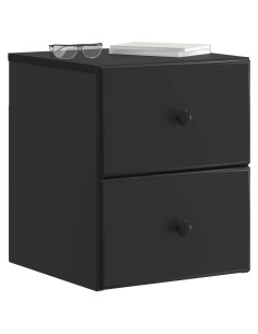 Mobiletto da notte a muro 2 pcs Nero 34,5 x 33 x 40 cm 2