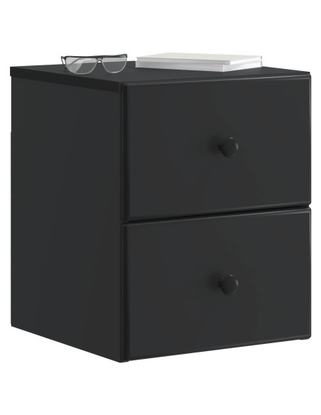 Mobiletto da notte a muro 2 pcs Nero 34,5 x 33 x 40 cm