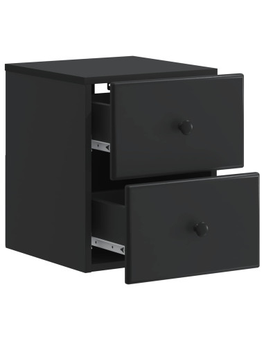 Mobiletto da notte a muro 2 pcs Nero 34,5 x 33 x 40 cm