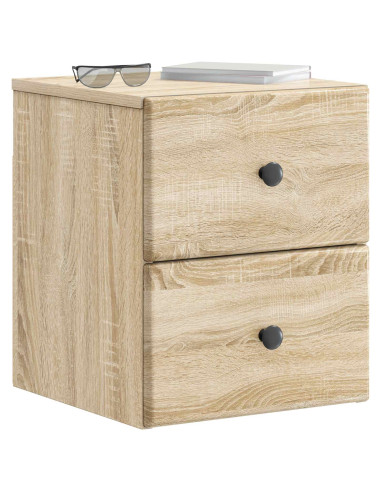 Mobiletto da notte a muro Rovere Sonoma 34,5 x 33 x 40 cm