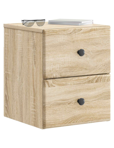 Mobiletto da notte a muro 2 pcs Rovere Sonoma 34,5 x 33 x 40 cm