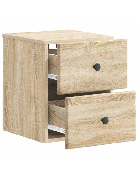 Mobiletto da notte a muro 2 pcs Rovere Sonoma 34,5 x 33 x 40 cm