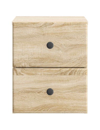 Mobiletto da notte a muro 2 pcs Rovere Sonoma 34,5 x 33 x 40 cm