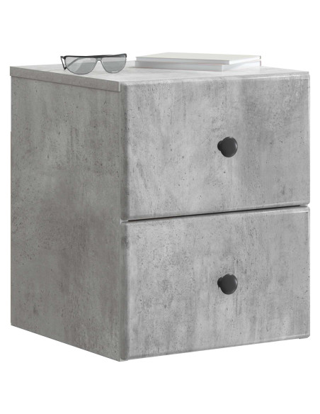 Mobiletto da notte a muro Grigio Cemento 34,5 x 33 x 40 cm