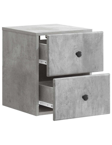 Mobiletto da notte a muro Grigio Cemento 34,5 x 33 x 40 cm