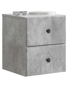 Mobiletto da notte a muro con cassetto 2 pcs Grigio Cemento 2