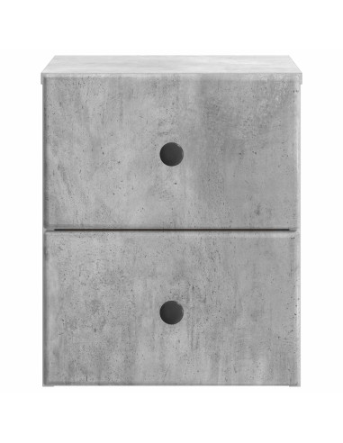 Mobiletto da notte a muro con cassetto 2 pcs Grigio Cemento