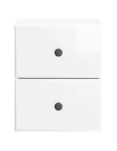 Mobiletto da notte a muro Bianco Lucido 34,5 x 33 x 40 cm