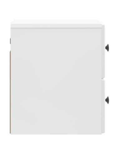 Mobiletto da notte a muro Bianco Lucido 34,5 x 33 x 40 cm