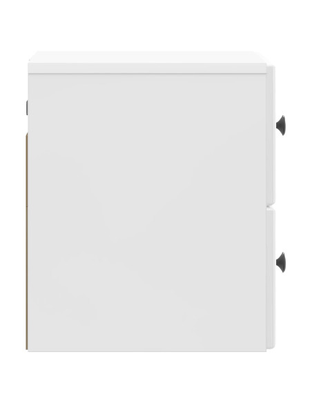 Mobiletto da notte a muro Bianco Lucido 34,5 x 33 x 40 cm