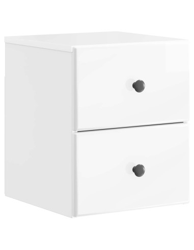 Mobiletto da notte a muro 2 pcs Bianco Lucido 34,5 x 33 x 40 cm