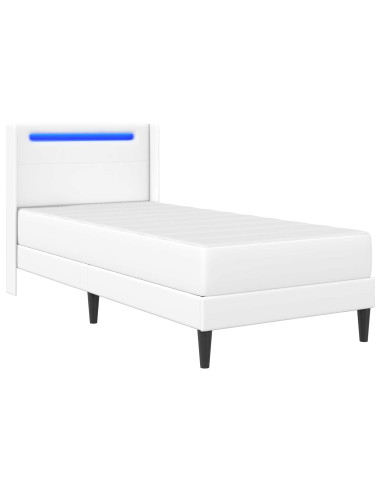 Struttura letto con materasso Bianco 80 x 200 cm Similpelle