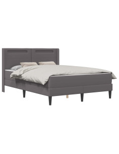Struttura letto con materasso Grigio 120 x 200 cm Similpelle 2